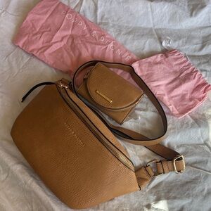 Poppy & Peonies Brown Crossbody Bag Set